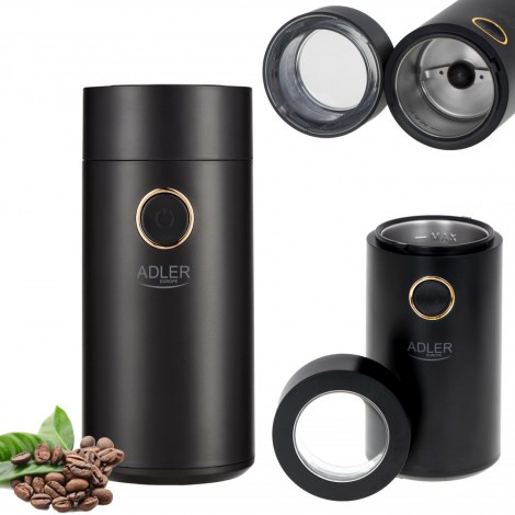 Adler | AD 4446bg | Coffee Mill | 150 W | Coffee beans capacity 75 g | Number of cups pc(s) | Black - 7